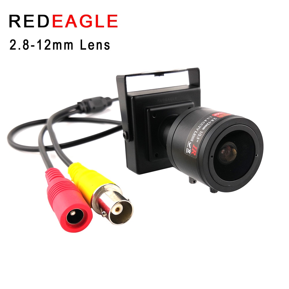REDEAGLE-Mini cámara analógica CCTV CVBS, lente ajustable de 2,8-12mm, cámara de videovigilancia de seguridad para el hogar y el coche