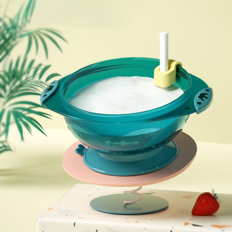 Bébé Paille Bol à Soupe Avec Couvercle Silicone Assiette Formation Complémentaire Bol de Nourriture Pour Bébé accès