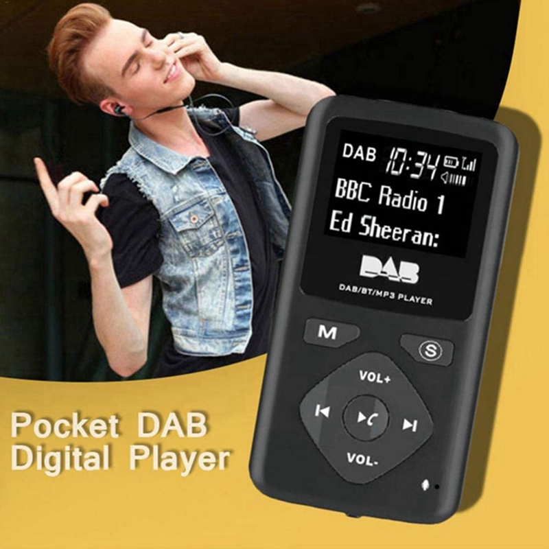 Bærbar fm/dab digital bluetooth-radio personlig lomme fm miniradio  mp3 spillere mikro-usb høy kvalitet for hjemmet