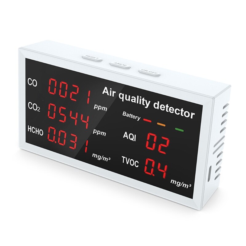 066E High Accuracy Air Monitor Digital Display Indoor/Outdoor CO CO2 HCHO TVOC Detector Multi-function co2 meter