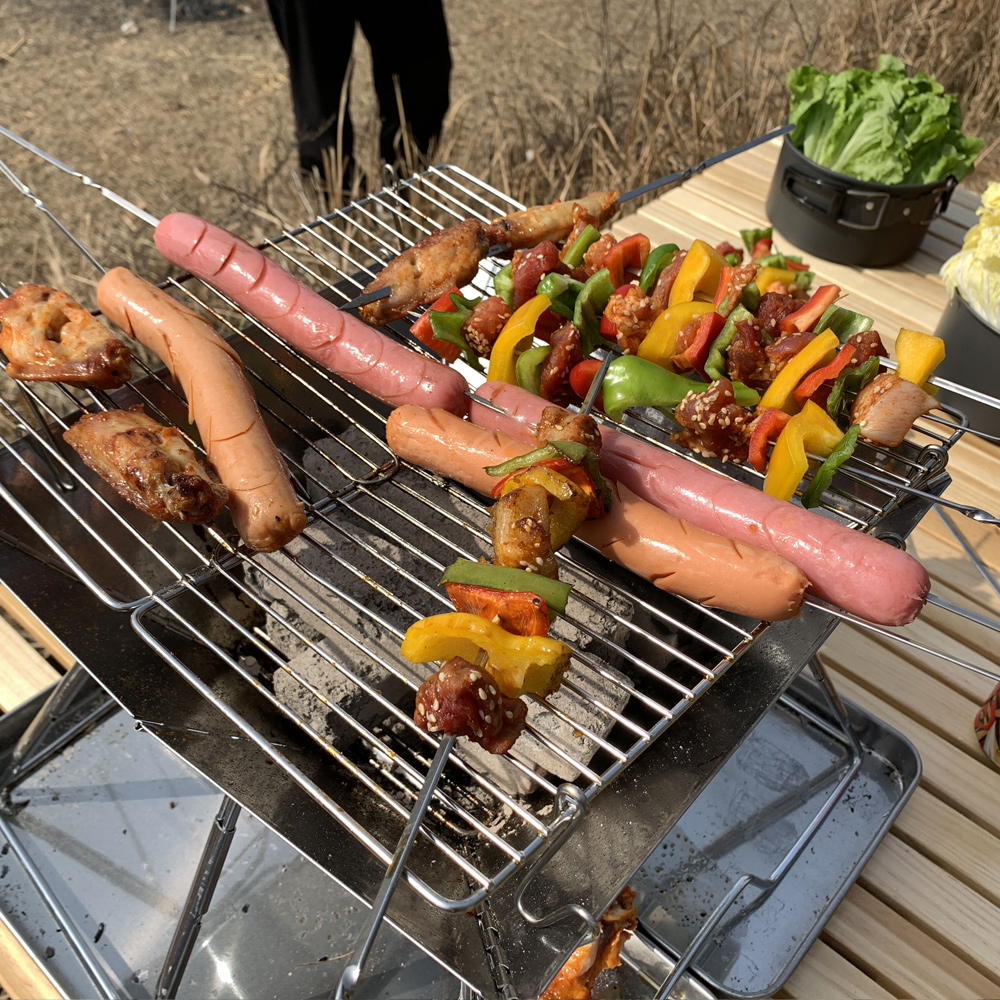 Camping Houtkachel Vuurkorf Camping Vuur Houtkachel Draagbare Vouwen Wandeling Barbecue Bbq Houtskool Grill Stand