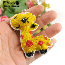 Mode Kralen Speelgoed Kinderen Volwassen Diy giraffe met kralen sleutelhanger cartoon kruissteek hand zak auto sleutelhanger