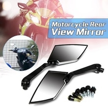 255 Mm Paar Universal Motorcycle Rear View Side Spiegels Zwart Universele Voor Honda Voor Yamaha Voor Suzuki