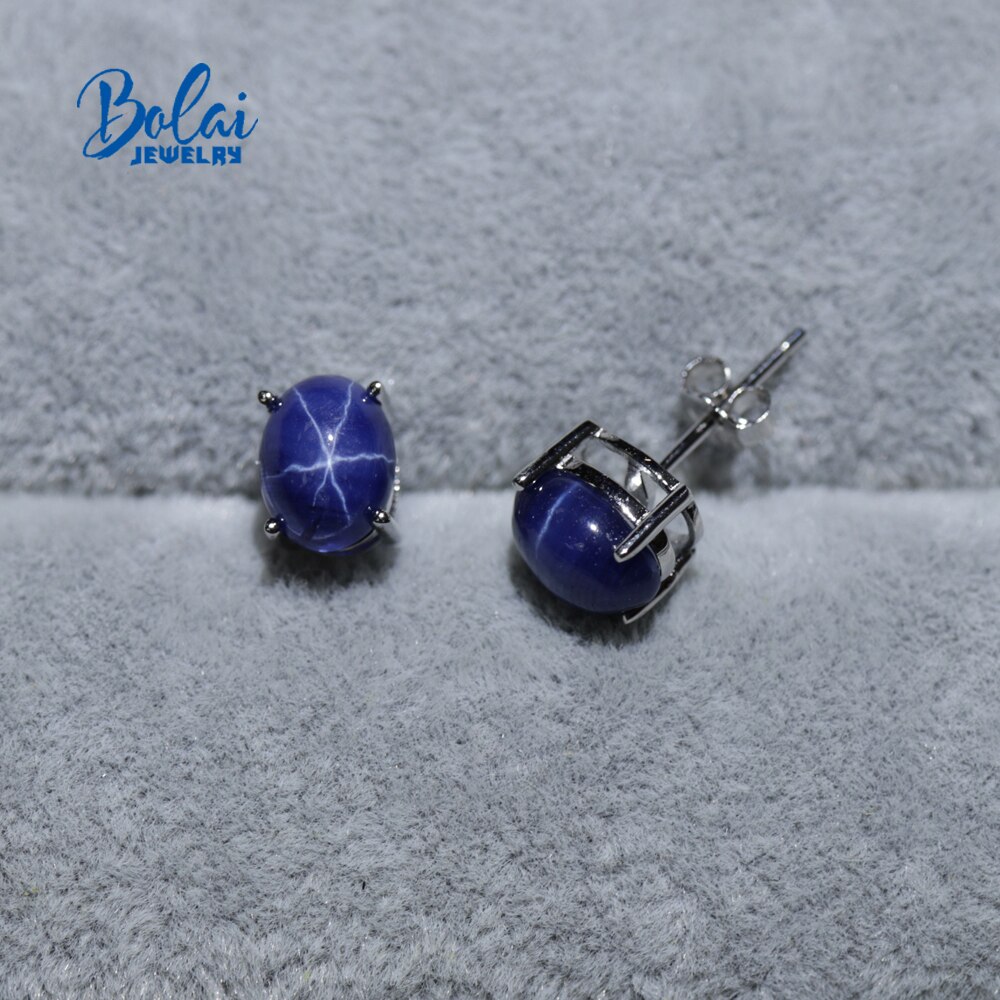 Created starlight sapphire jewelry set earrings and ring with 925 sterling silver fine jewelry for girl bolaijewelry