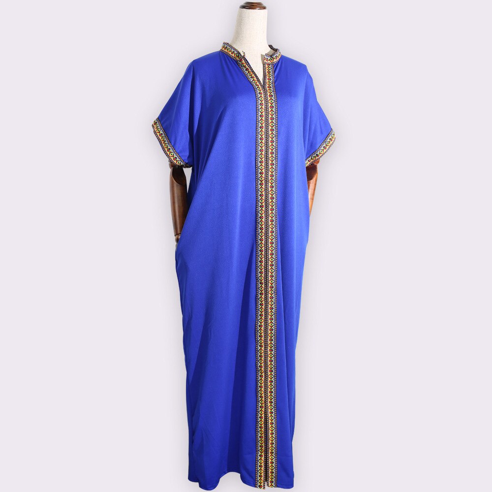 African Dresses For Women Traditional African Long Dress Bazin Africa Clothing Embroidery Dashiki Dress For Lady: Blue