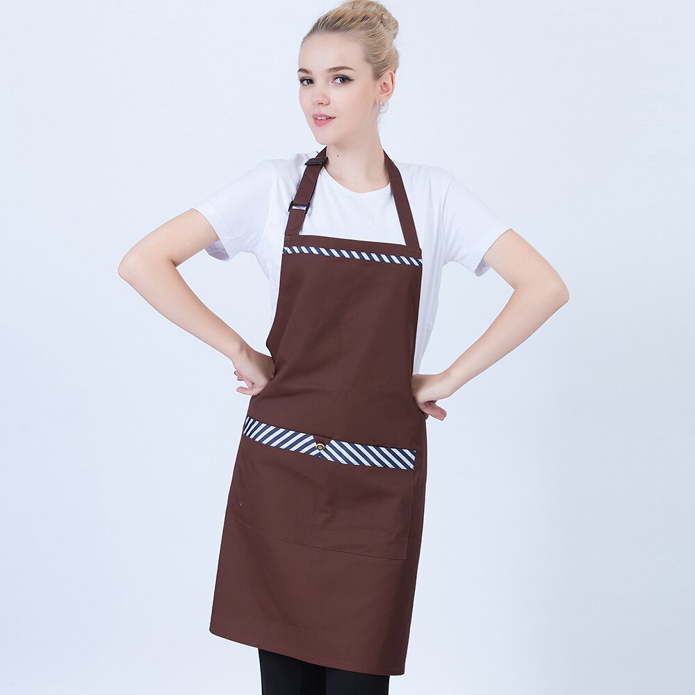 Unisex Hanging Neck Apron Food Service Kitchen Cafe Bakery BBQ Chef Cook Waiter Cleaning Workwear Apron: Brown