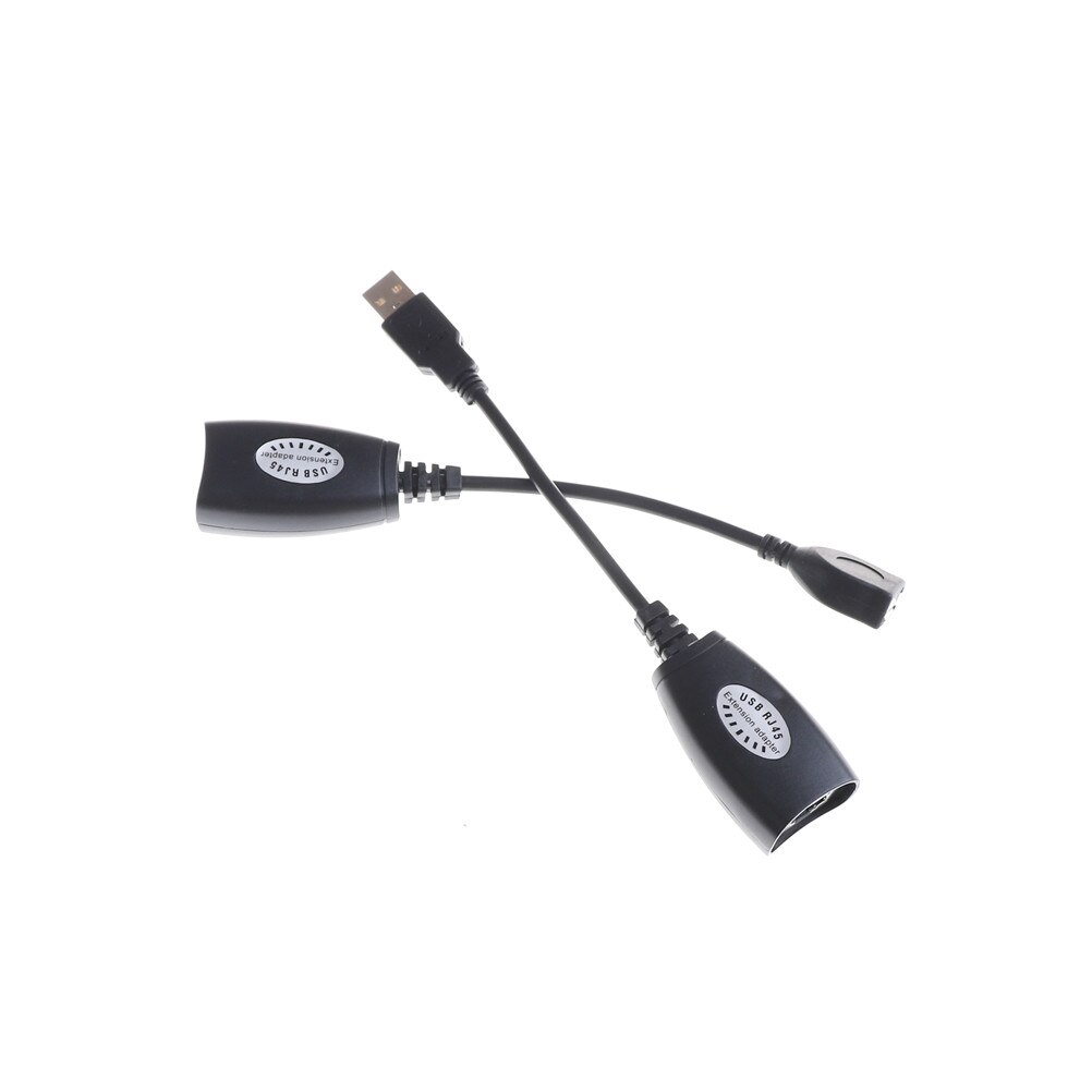 USB 2.0 Male To Female Cat6 Cat5 Cat5e 6 Rj45 LAN Ethernet Network Extender Extension Repeater Adapter Converter Cable