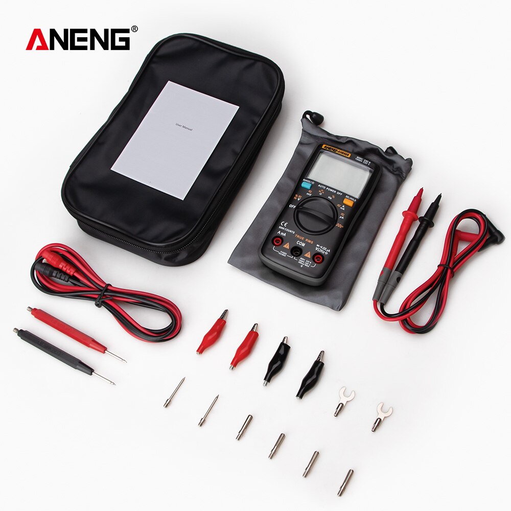 AN8008/AN8009 Digital Multimeter 9999 Counts True-RMS Transistor Capacitor Tester Auto Electrical Rm409b Test Lo Z Temp: AN8008 Pro Black