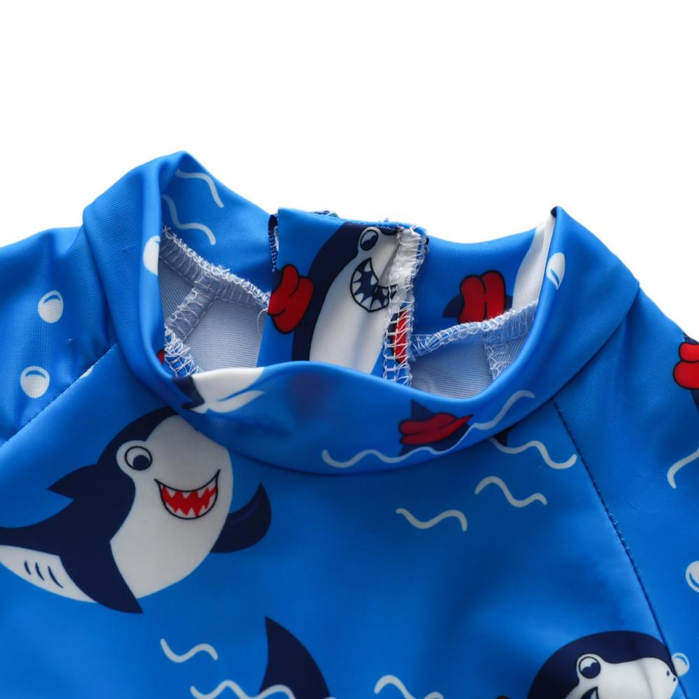 Cute Summe Baby Boy Cartoon Print Short Sleeve One-piece Beachwear