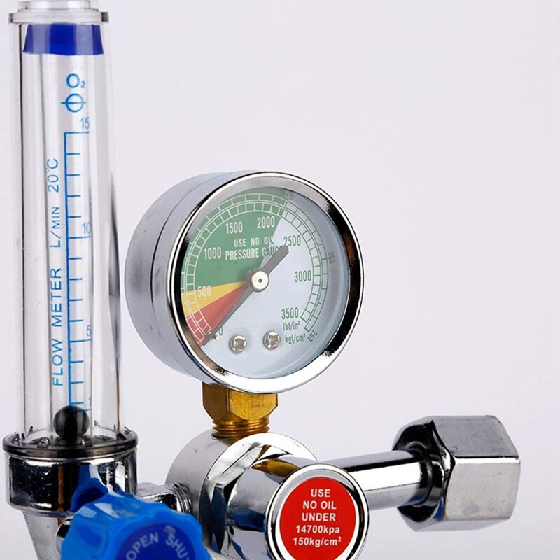 Mool 3X Zuurstof Drukregelaar Inhalator Gauge Reduceerventiel G5/8 Inch Flow Meter Absorber Boei Type Inhalator