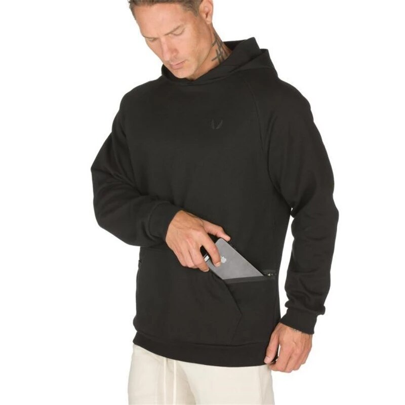 Moletom com capuz moletom com zíper bolso homem casual moda com capuz pulôver fitness roupas de marca 3 cores xxxl