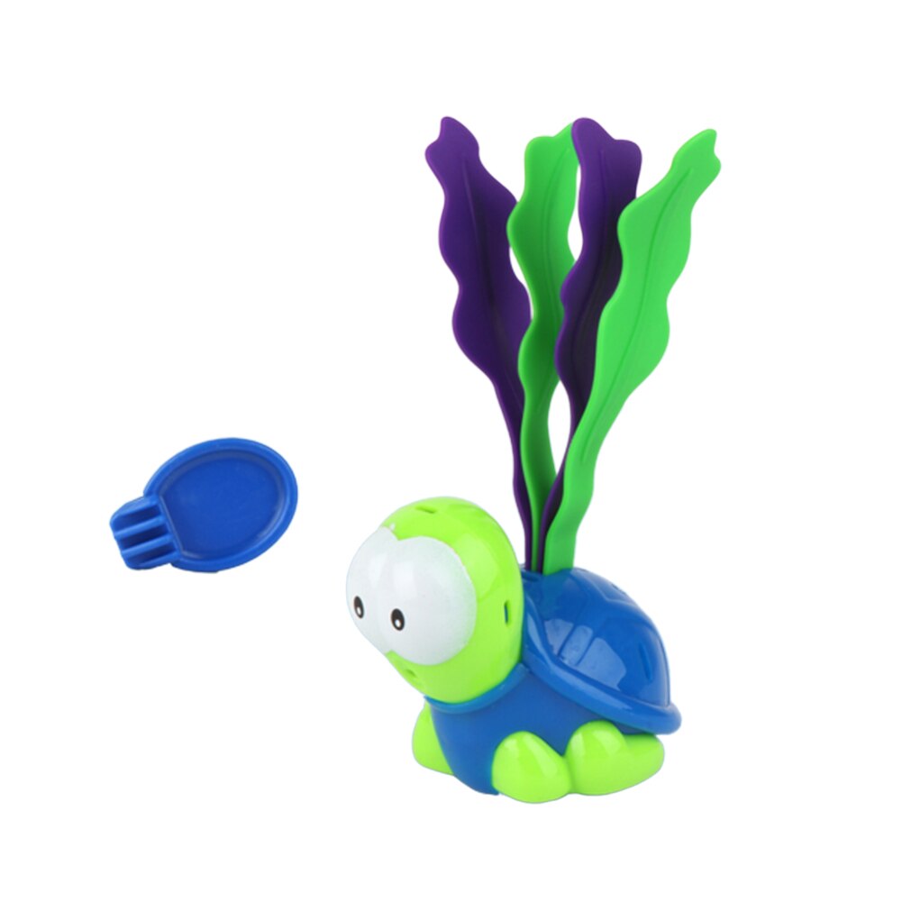 Cartoon Animal Induction Light Swimming Pool Tortoise Frog Animal Seaweed Water Induction Automatic LED Glowing Kids Bath Toy: Tortoise Blue