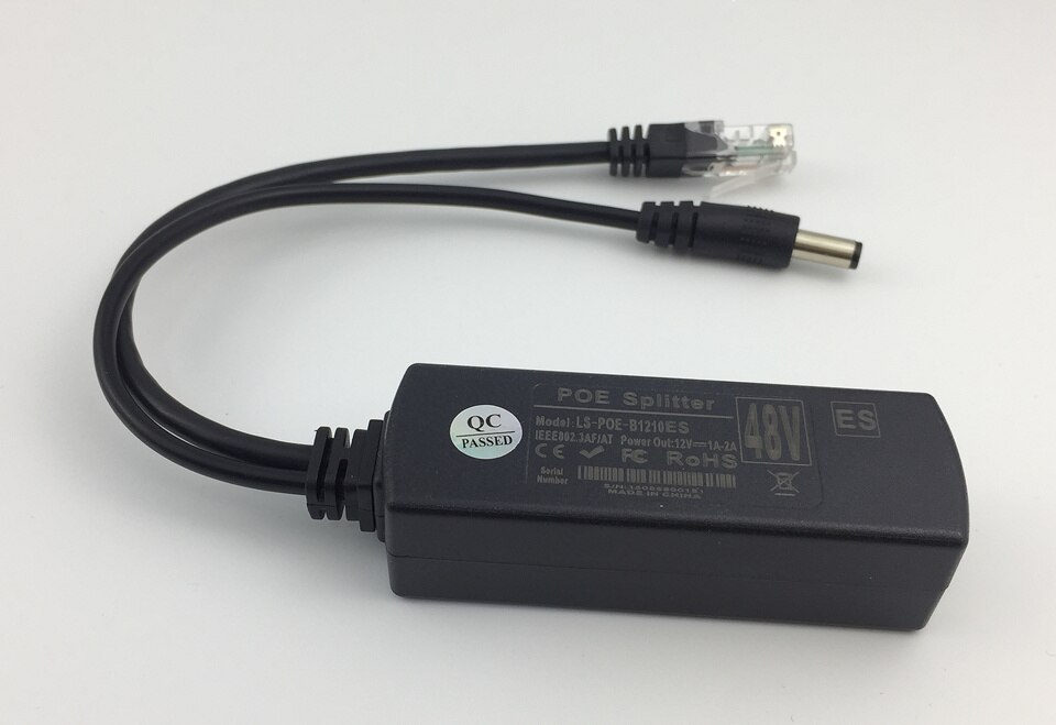 PoE 48V to 12V 1A-2A Splitter Power Over Ethernet IEEE802.3af /at Standard type 10/100Mbps DC 2.1mm * 5.5mm