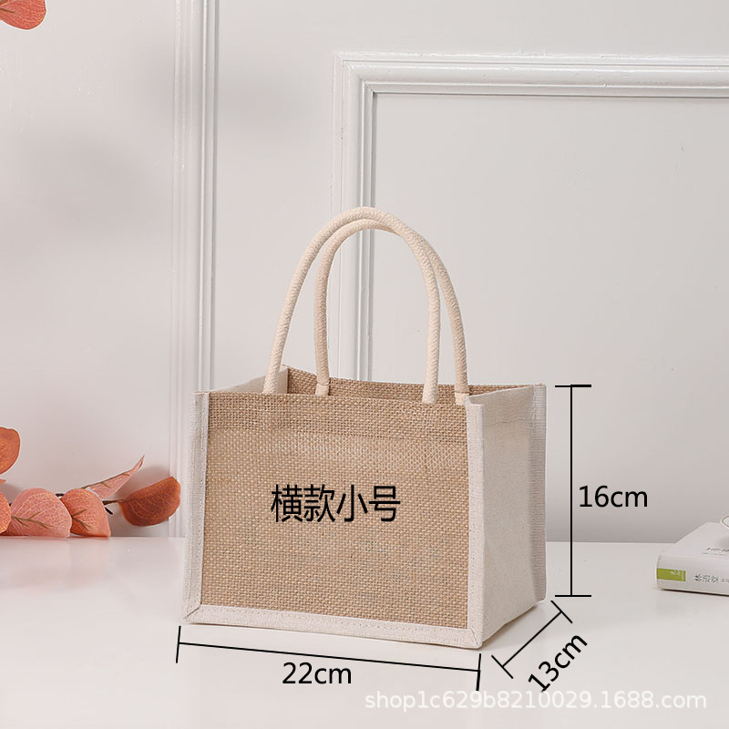 Bolsa de compras de lona, bolsos portátiles ecológicos de hombro, bolsa de almacenamiento de algodón, bolsa de comestibles de arpillera, rápido, bolso de arpillera: violet