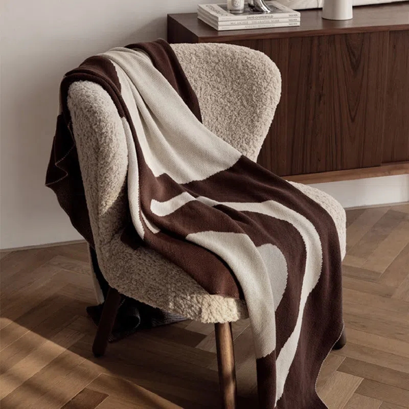 Manta de sofá de estilo nórdico para oficina, chal de Siesta, manta de lana tejida, manta de aire acondicionado con borla de ocio