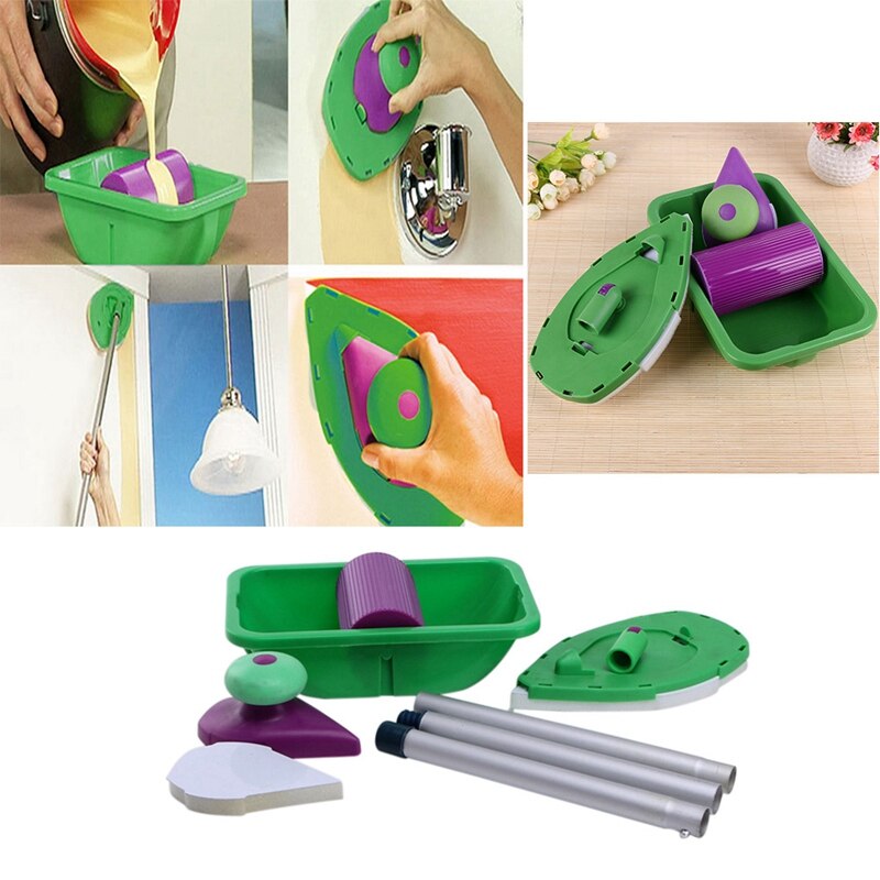 Point Paint Pad Painting Roller Tray 2 Sponge Set Brush Household Home DIY Wall Decor Tool Decorative Kit
