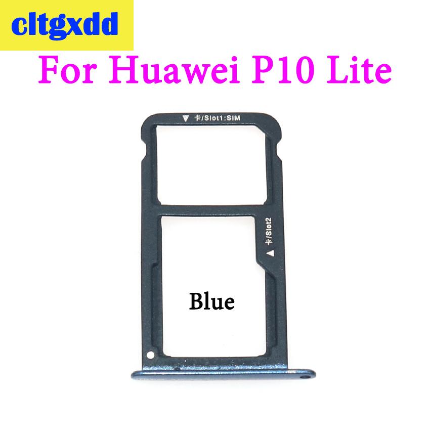 Cltgxdd 1 Uds. para Huawei P10 Lite P10 Plus bandeja de tarjeta SIM y bandeja de tarjetas Micro SD adaptador de ranura Dual SIM piezas de repuesto: For P10 Lite Blue