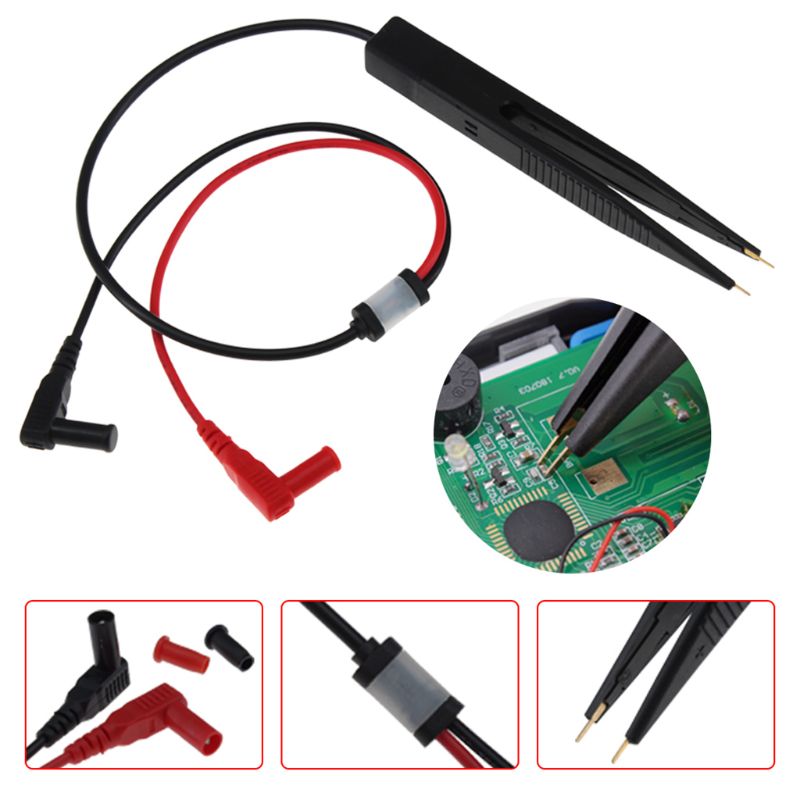 Medidor de prueba de Inductor SMD, pinzas de sonda de Clip para condensador multímetro de resistencia