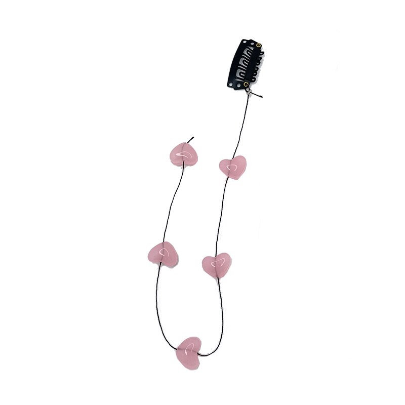 25-36cm/ lots hår tofs blomförlängning hårstrån lång kedja peruk dekoration fest smink hår styling accessoarer: Rosahjärta 25cm