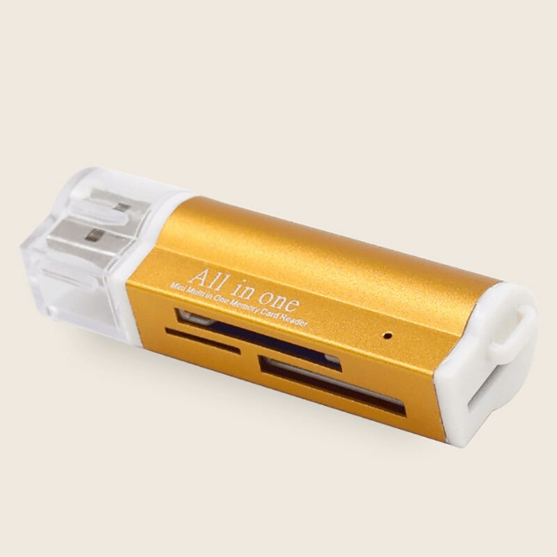 Multi All in 1 Micro USB 2.0 Memory Card Reader Adapter voor Micro SD SDHC TF M2 MMC MS PRO DUO Kaartlezer -verkoop: Goud
