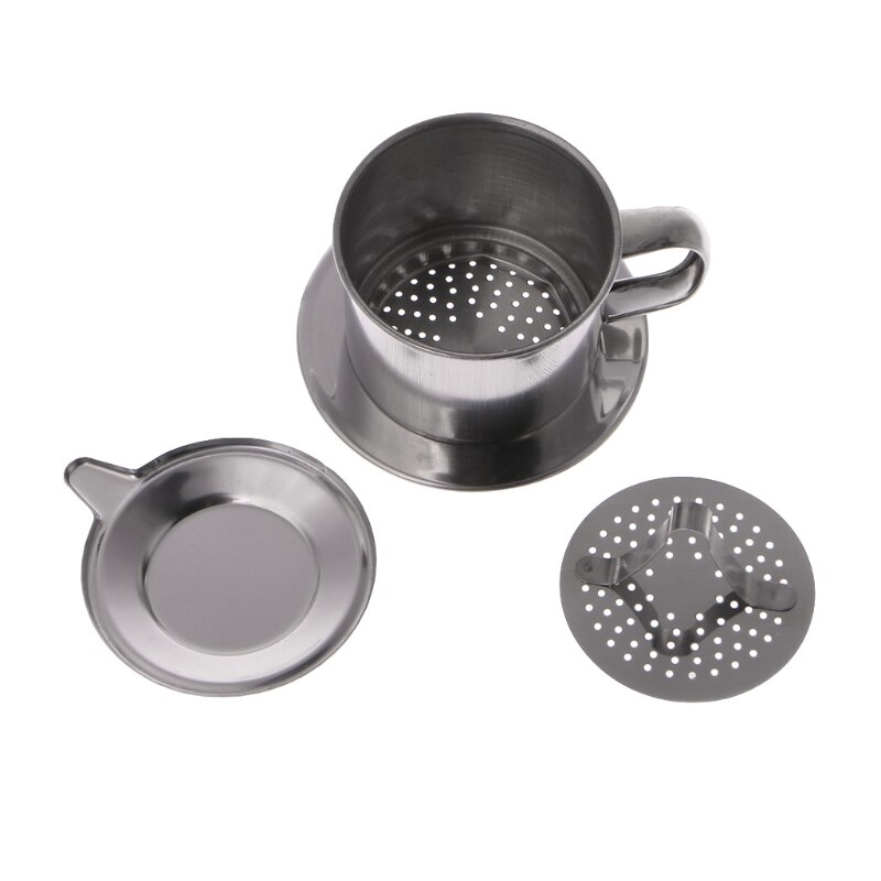 Rvs Hand Koffie Filter Cup Vietnamese Koffie Filter Voor Keuken Maker Pot Infuse Cup Serveren Heerlijke