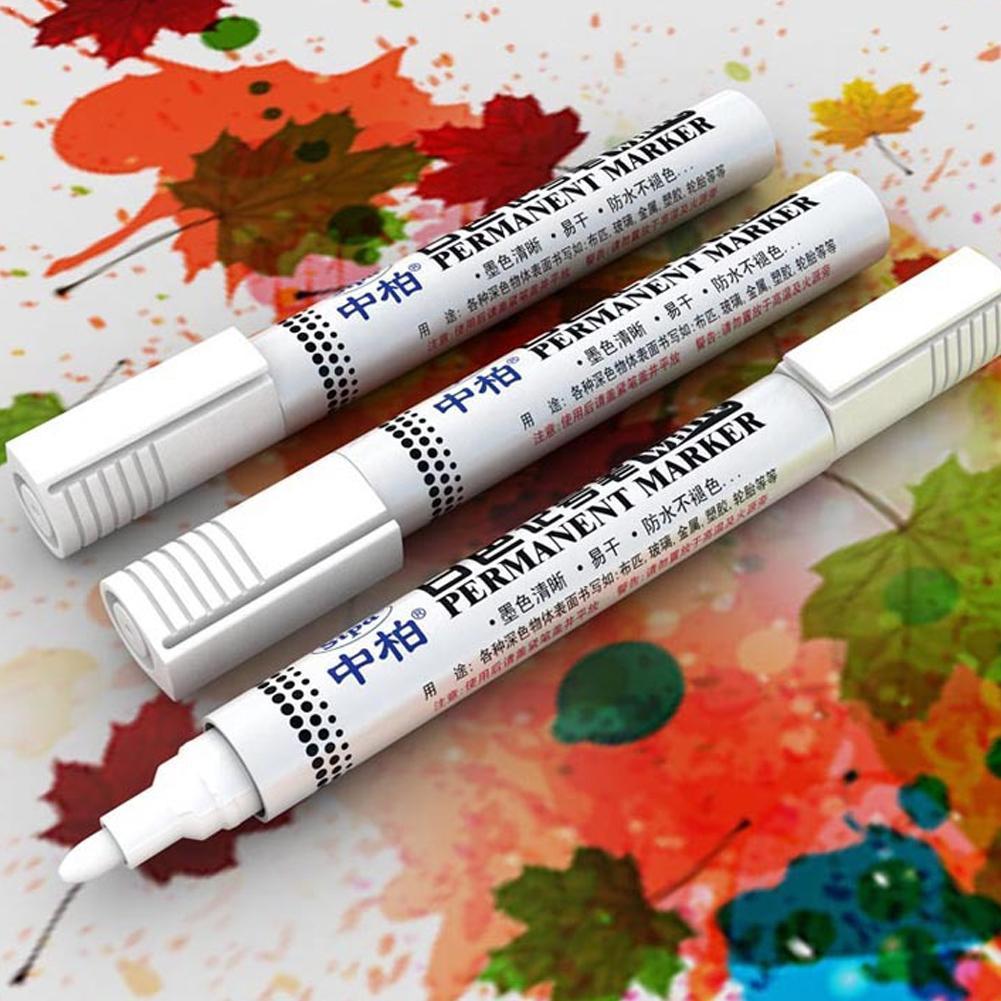 1 Pc Witte Inkt Markeerstift Vette Schoolbord Pennen Waterdichte Marker 3.0Mm Diy Sneldrogende Permanente Lijn Widt voor Tekening Pen P3H2