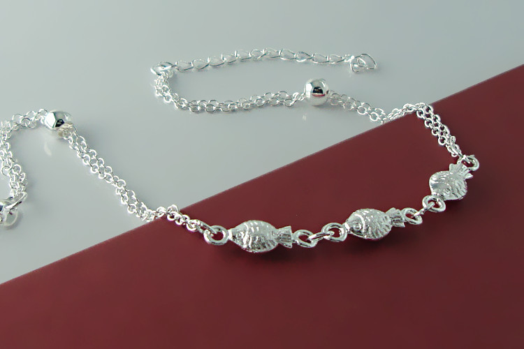 Trendy 925 Sterling Zilveren Vis Enkelbandje, Shimmery Mermaid Weegschalen Fish Foot Ornamenten Voor Vrouwen Meisjes Partij Sieraden