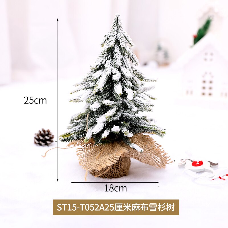 Simulation Christmas Tree White Christmas Decorative Tree PE Tree Pine Needle Christmas Tree Decor Ornaments: 25CM
