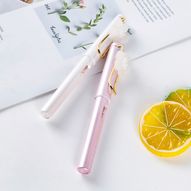 Fountain Pen 0.5mm Pen 2 Color Available Cute Style Pens Get 2 Ink Capsules For Student Kawaii Brush Pen Set School Supplies