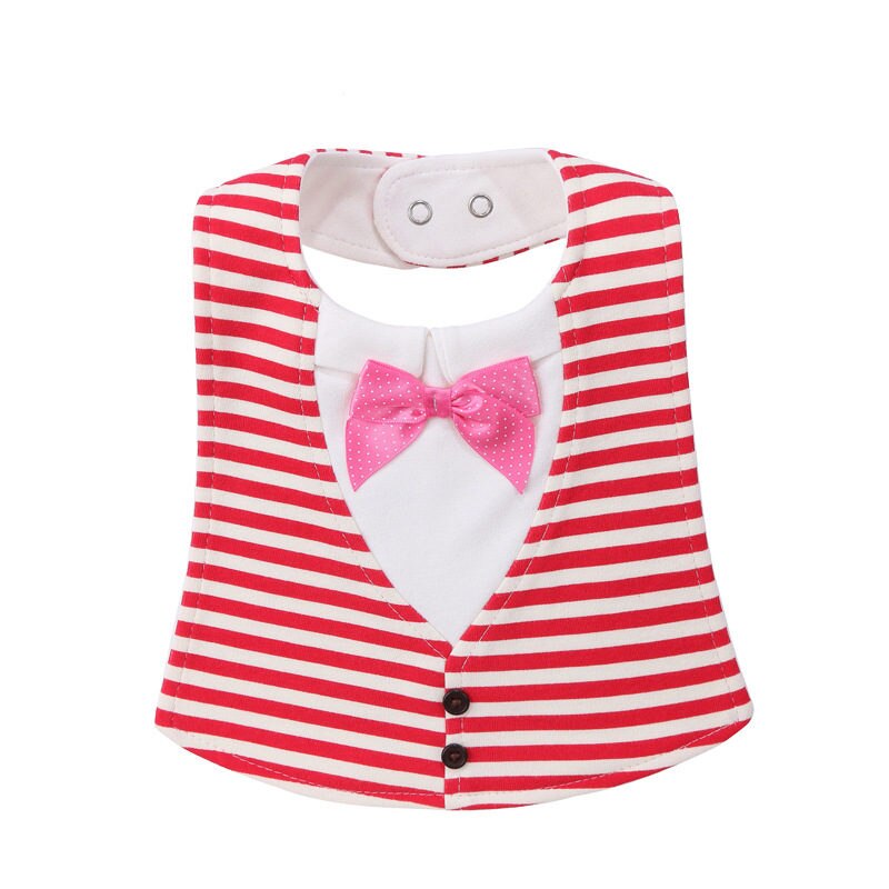 Babero de algodón impermeable con estampado a rayas para bebé, ropa infantil, Bandana con lazo, 0-3 años: 7