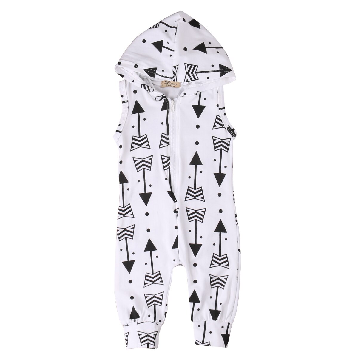 Baby Kleidung Pfeil Druck Strampler Neugeborenen Kinder Kleidung Junge Mädchen Overall Baby Strampler Mit Kapuze Sleeveless Insgesamt 0-24 mt: 18m