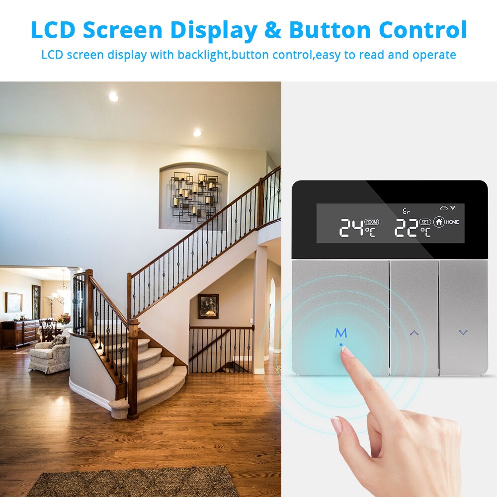 Zemismart Tuya wifi Thermostat for Electric Heater Water Radiant Floor Heating Alexa Google Home Enable Temperature Controlled