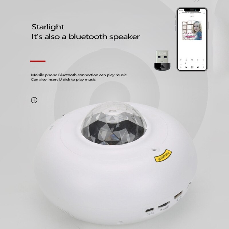 Projektor do oświetlenia nocnego z głośnikiem Bluetooth dynamiczne światło nocne RGB dla dzieci dorośli do sypialni/imprez/wystroju domu