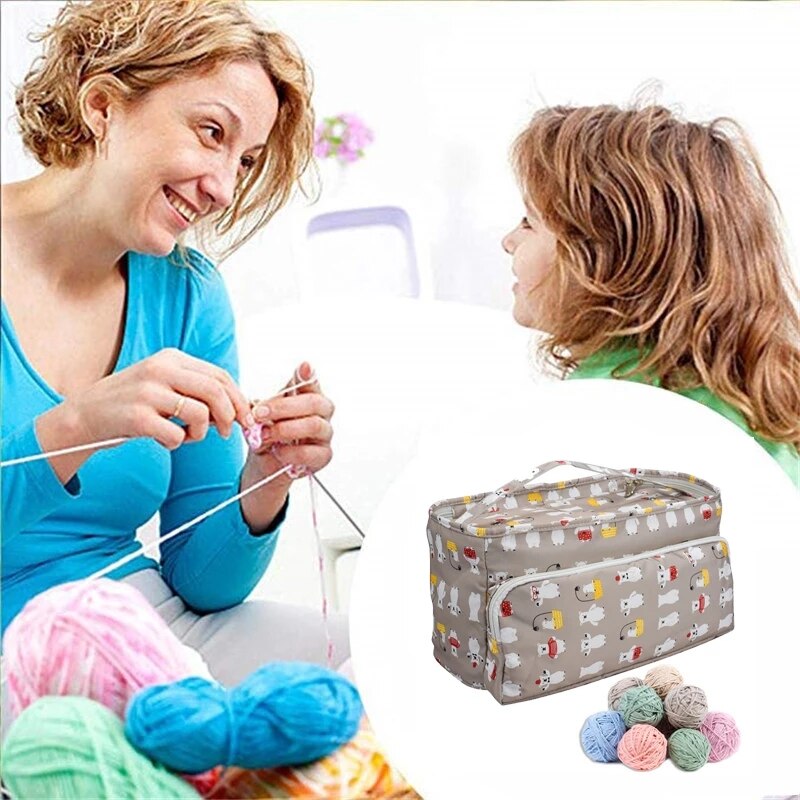 Tissu Machine à coudre sac de rangement grande capacité tricot Organization  Crochet crochets outils de couture fil fil sac de rangement