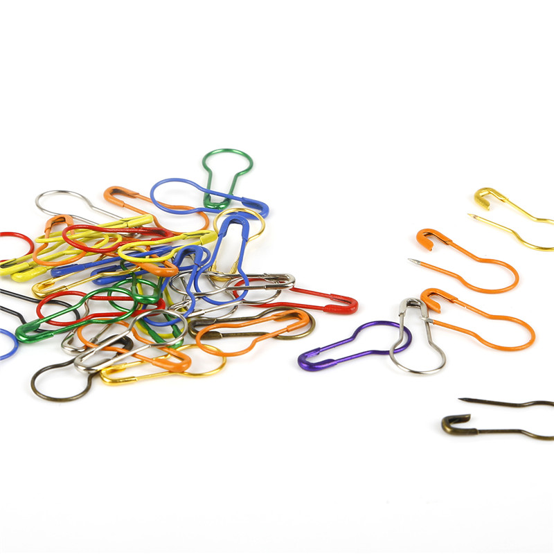 100 stk / parti græskar pin strikning hæklet låsesting markør hangtag sikkerhedsnåle diy syværktøj nåle klip håndværk tilbehør: Blandet farve