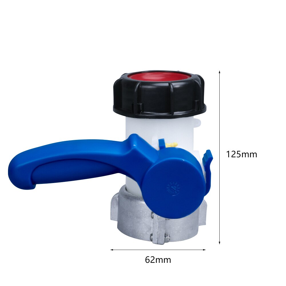 Válvula de mariposa activa/integrada para contenedor de tanque IBC, adaptador de tanque IBC, interruptor de 1000l, plástico DN40/DN50/DN80: DN40