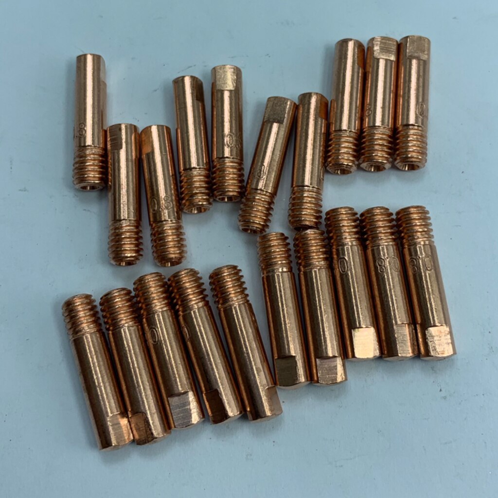 Paquete de 20 boquillas de Metal para soldadura de 15AK, Punta de soldadura de dióxido de carbono ar, cobre