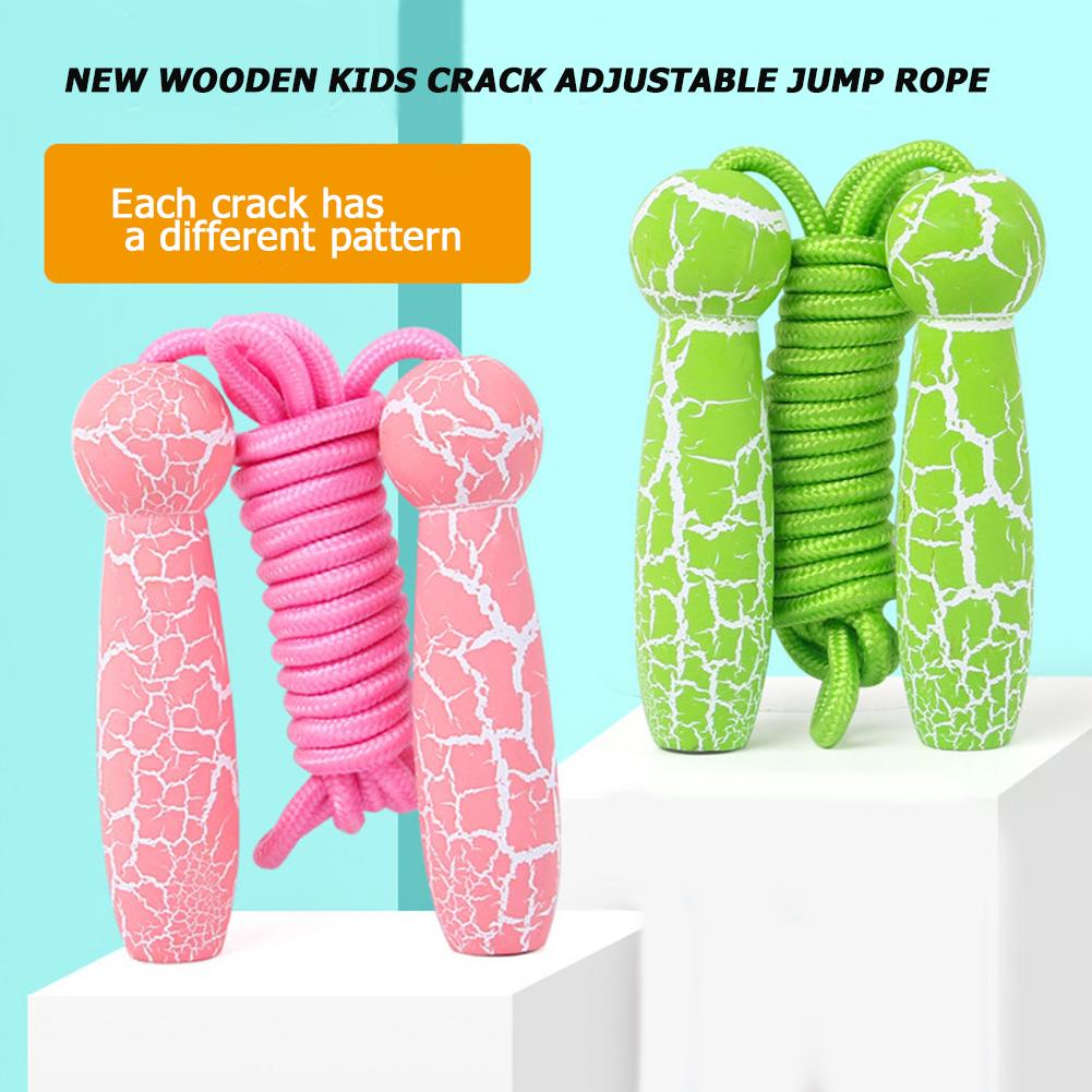 Einstellbare freundlicher springen Seile Nicht-Unterhose Tragen und Reißen Widerstand Weiche Baumwolle Holz Riss Griff Baumwolle Seil überspringen Seile spielzeug