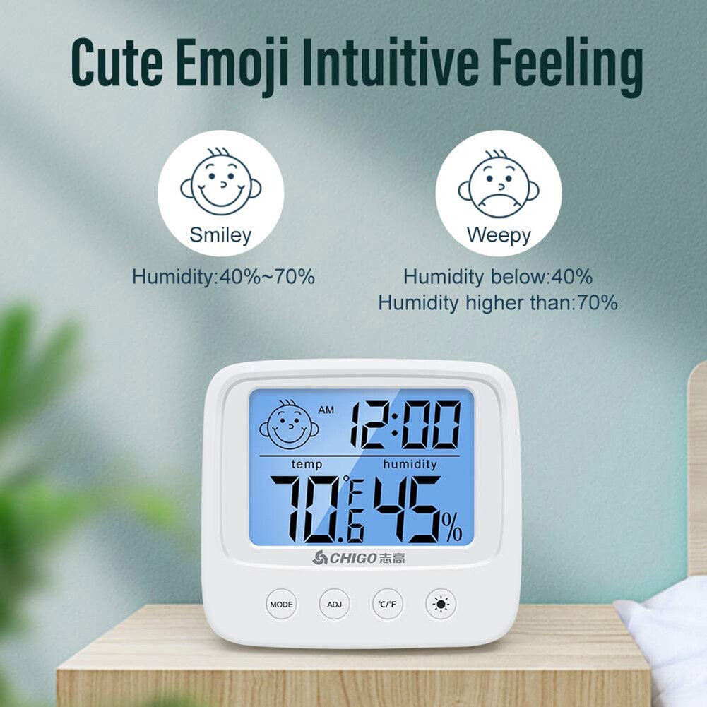 LCD Digital Temperature Humidity Meter Backlight Home Indoor Electronic Thermometer Hygrometer Gauge Weather Station Baby Room