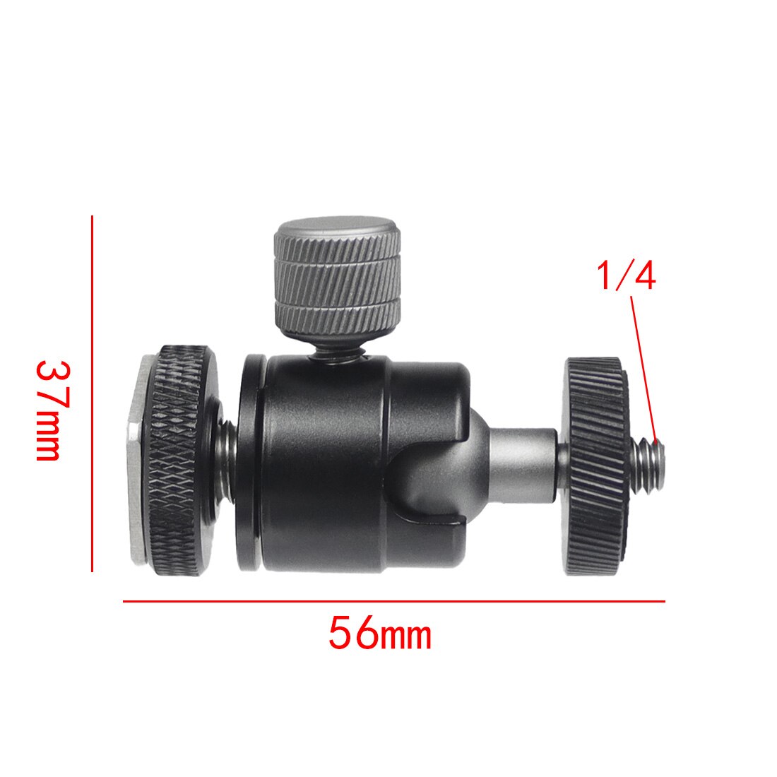 360 ° drehbarer universeller mini-kugelkopf mit blitzschuhhalterung für gimbal-monitore, slr- und dslr-fotografiezubehör: Default Title