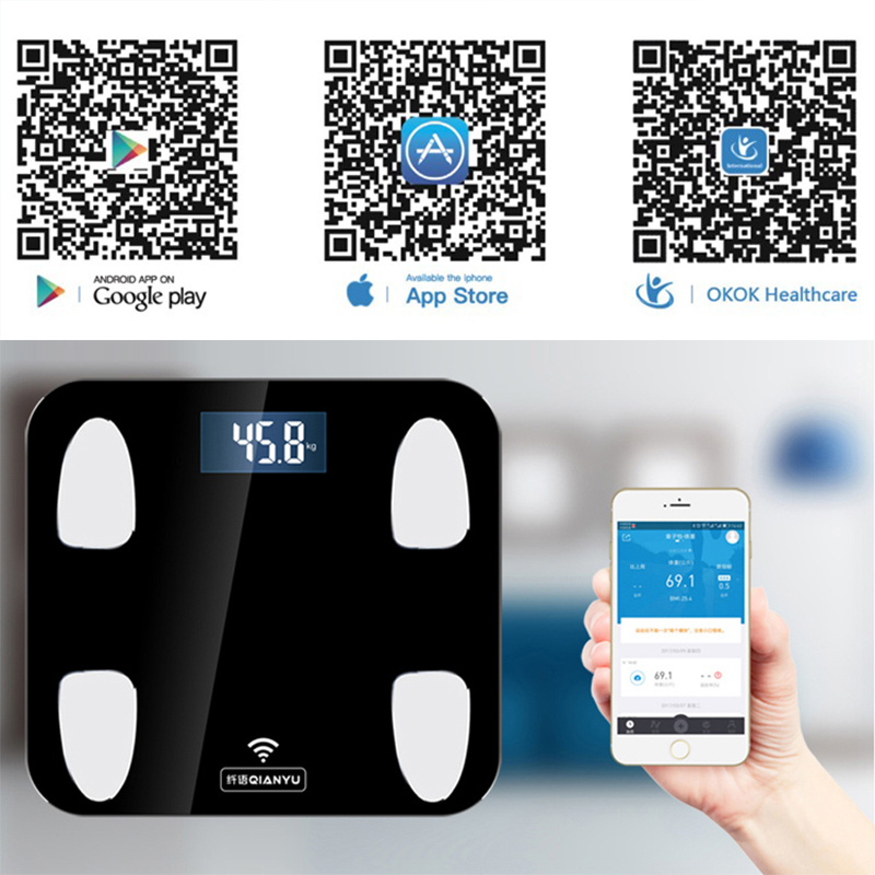 25 Body Data Smart Weighing mi Scale Bathroom Body Fat Weight Scales Human bmi Smart Bluetooth Body Scale Cloud Storage