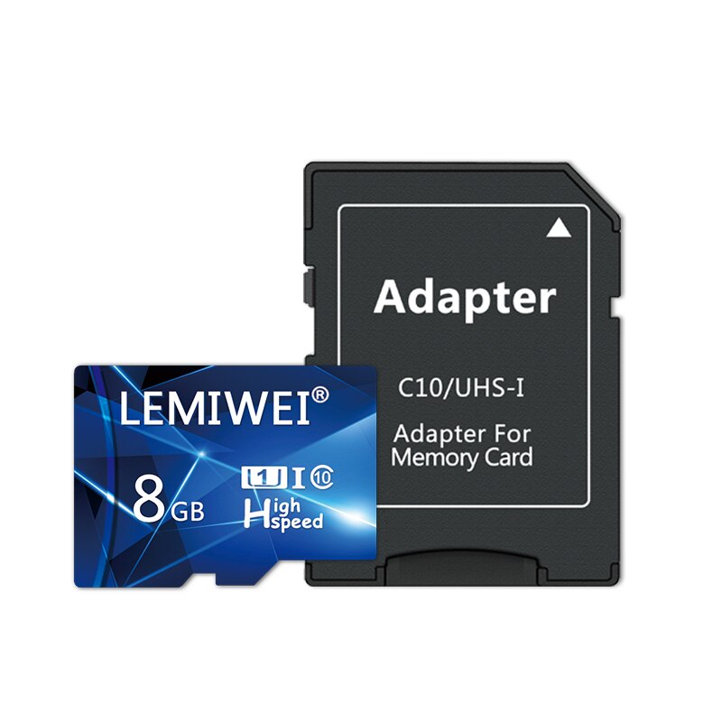 Lemiwei Mini TF Card 16GB 8GB Class 10 High Speed 64GB 32GB U1 Blue Card For Smartphone Memory Card: 8GB