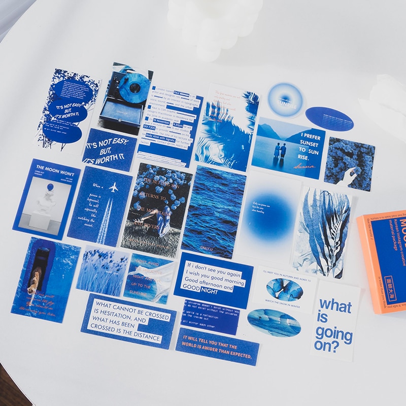 Yoofun 50 stk/pak ins æstetisk materiale pakke scrapbog dekorative papirer collage junk journal gør-det-selv tilbehør