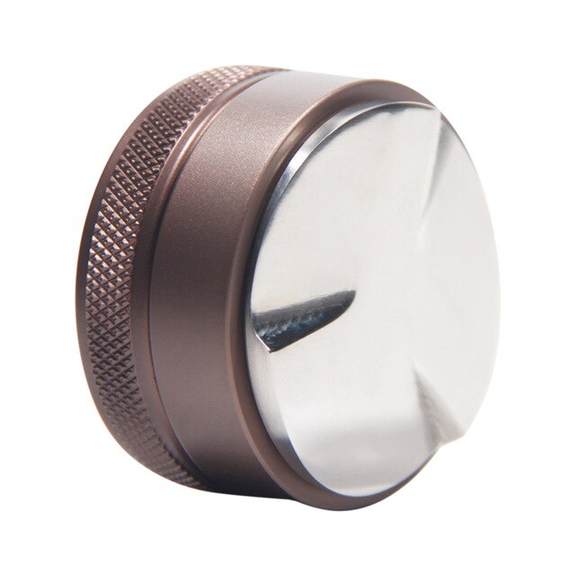 51mm Adjustable Coffee Espresso Tamper Trefoil Coffee Distributor For Barista Flat Stainless Steel Base Coffee Bean Press Tools: Light Grey