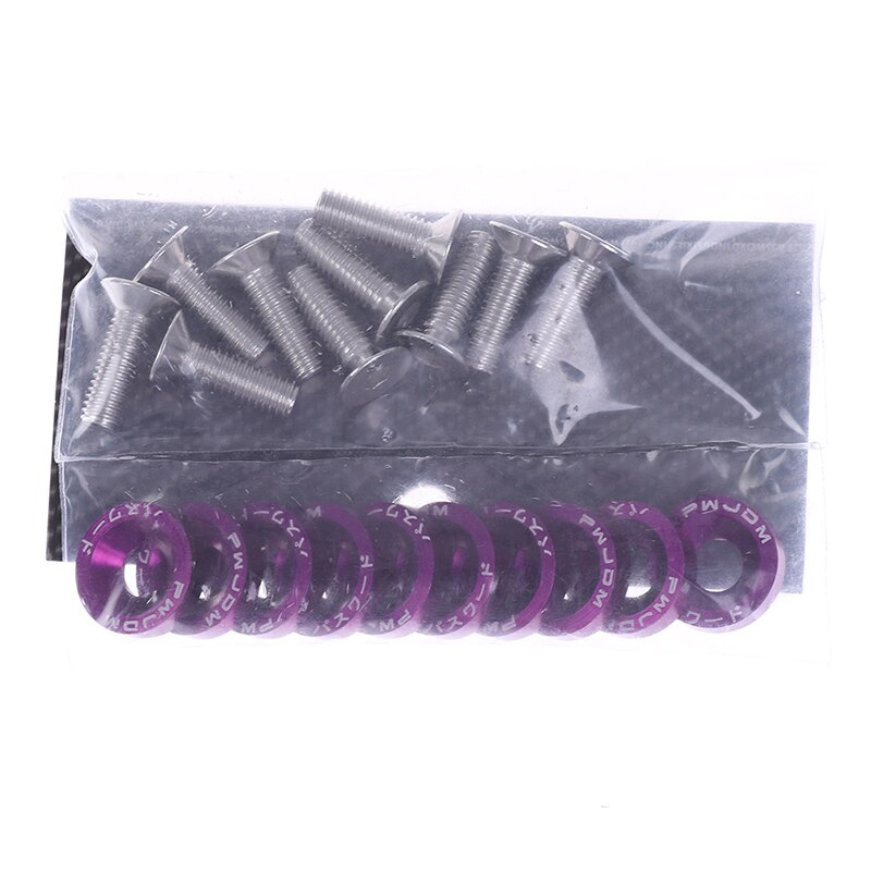 Tornillo de M6 de cierre rápido para parachoques de coche, tapa escotilla, 1 bolsa: Purple