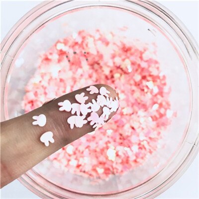 Ultradunne Roze Ster Hart Vlinder Pailletten Nail Art Glitter Mini Pailetten Eo-Vriendelijke HUISDIER Bruiloft Decor Manicure Materiaal 8g: 4mm rabbit