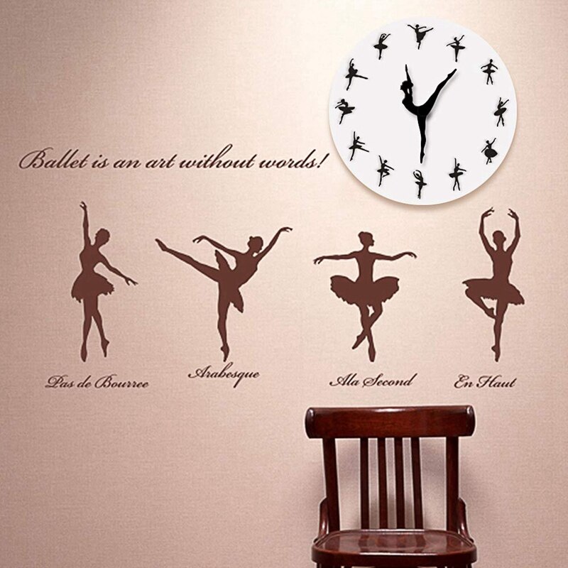 affascinante ballerina Orologio Da Parete Del bambino Della Ragazza asilo arredamento Ballerino di danza classica Moderna Orologio Da Parete Balletto ballare ragazza fa A Mano Da Parete Wat