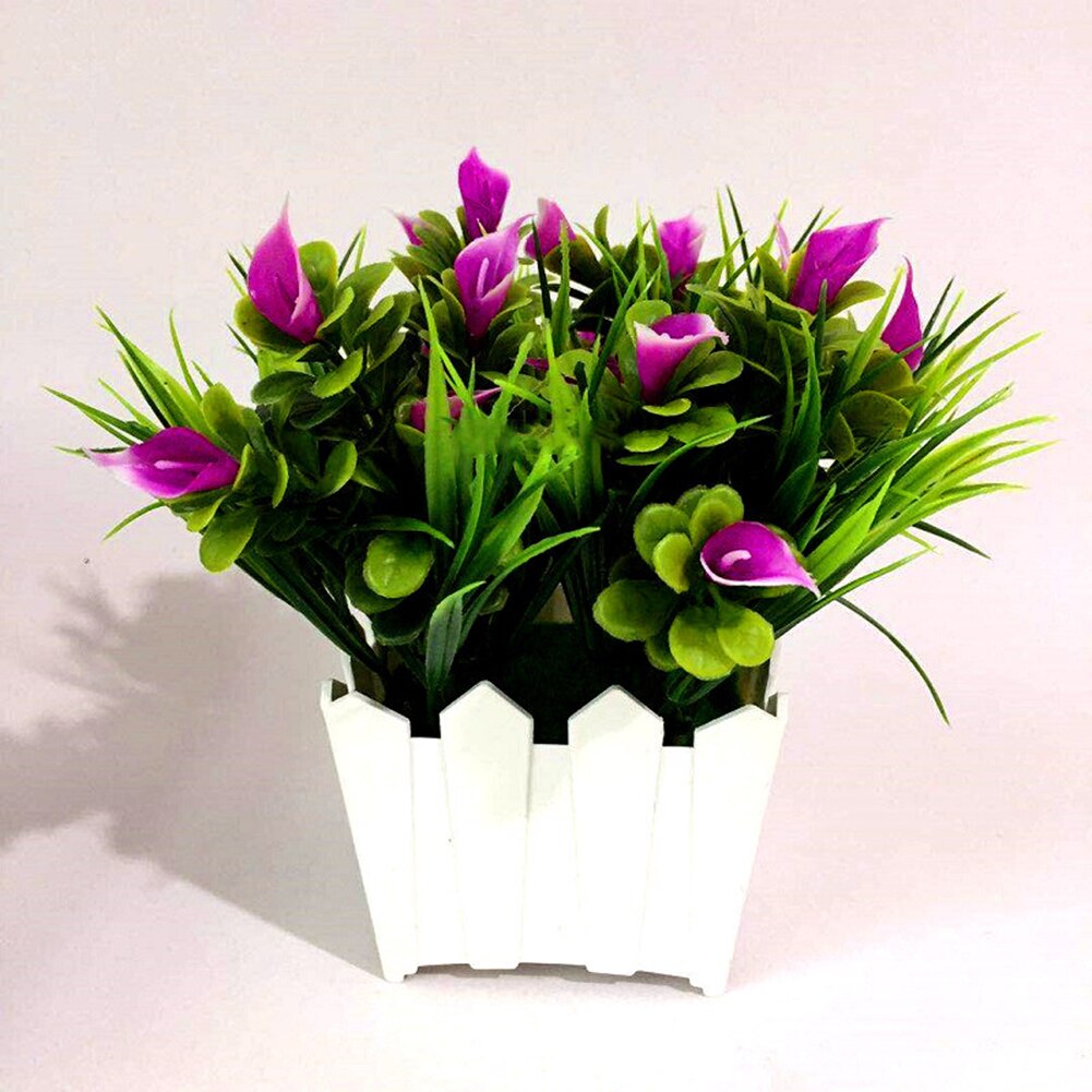 Kunstig potteblomst callalily potteplanter bonsai diy hjem stue kontorindretning havebord dekoration lotus planteindretning