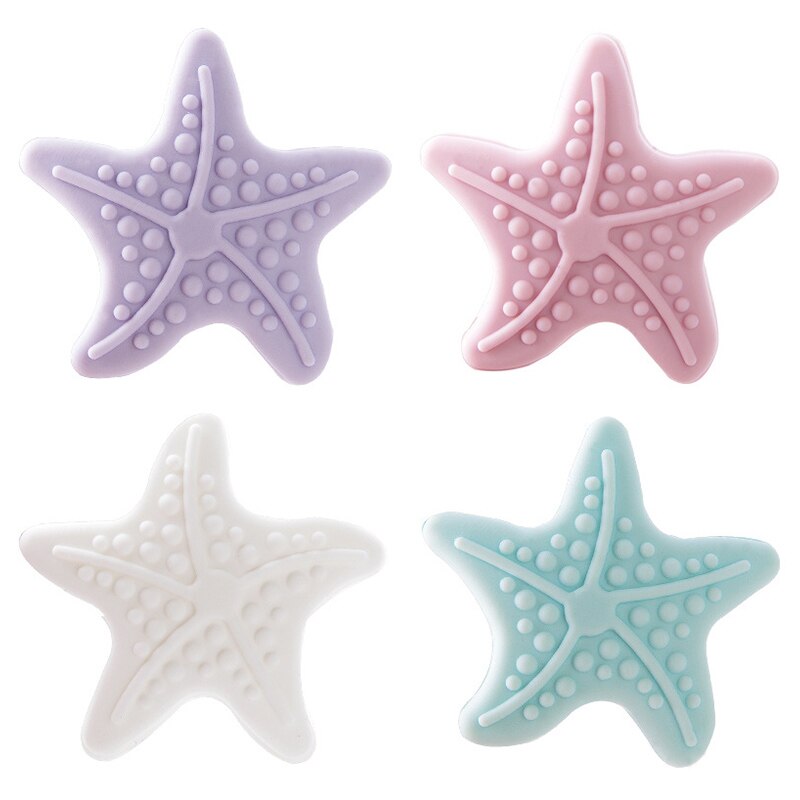 1Pcs Silicone Zelfklevende Deur Muursticker Zeester Modellering Muur Mute Verdikking Shock Pad Handvat Deurslot Beschermende mat