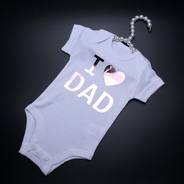 3 Maanden Baby Baby Bodysuit Brief 100 Dagen Baby Jongen Meisje Kleding Sets Wit Katoenen Baby Zomer Kleding Jumpsuit Outfits: Pink DAD